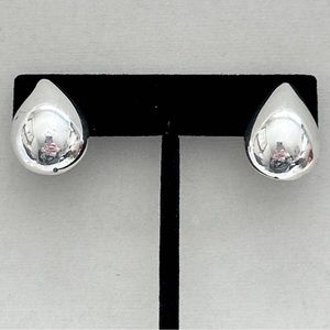 Vintage Southwestern Sterling Silver Puffed Teardrop Earrings